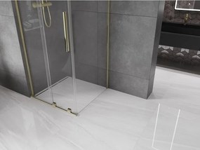 Mexen Velar L, sprchový kút s posuvnými dverami 110 x 110 cm, 8mm číre sklo, zlatá lesklá, 871-110-110-03-50