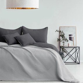 Prešívaný prehoz na posteľ SOFTA 220x240 tmavá sivá/svetlá sivá