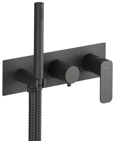 Matne čierna podomietková sprchová batéria (3 výstupy) Spy – Sapho