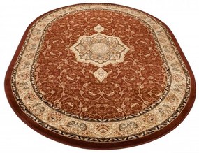 Kusový koberec klasický vzor 2 hnedý ovál 150x295cm