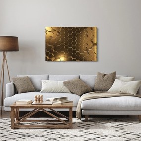 Obraz - Zlaté hexagóny (90x60 cm)