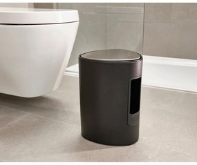 Matne čierny nášľapný oceľový odpadkový kôš 5 l EasyStore Luxe – Joseph Joseph