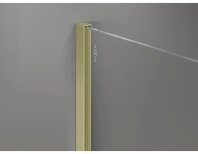 Mexen Kioto-X, sprchová zástena 120 x 200 cm, 10mm šedé sklo, zlatý matný profil, 800-120-101-55-40-X
