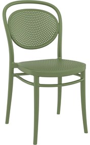 MARCEL záhradná stolička bez podrúčok olive green