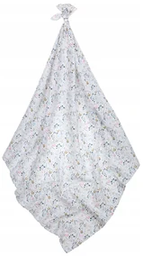 BabiM Mušelínová zavinovacia plienka 120x120 Comfort Design Farba: biela-kvety