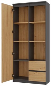 Regál Respeto 2 (antracit + dub artisan). Akcia -20%. Vlastná spoľahlivá doprava až k Vám domov. 1132649