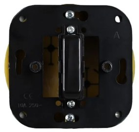 Elhard Štvorcový keramický vypínač s kolískou č.1, čierny KV1301B