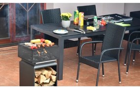 Prenosné ohnisko na drevo s roštom čierna
