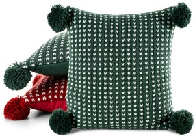 VIANOČNÁ DEKORAČNÁ OBLIEČKA NA VANKÚŠ SWEATER 45X45 CM ZELENÁ