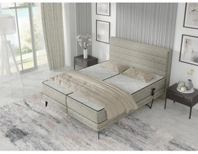 Elektricky polohovateľná čalúnená posteľ s matracmi MILA 180x200 cm sivá