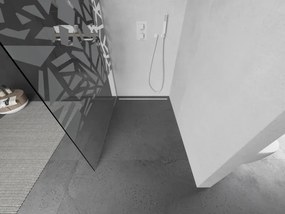 Mexen Kioto L, sprchová zástena Walk-In 80 x 200 cm, 8mm číre sklo biely vzor, biely profil, 800-080-103-20-85