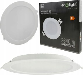 LED ZÁPUSTNÉ 24W OKRÚHLE STROPNÉ SVIETIDLO NEUTRÁLNA BIELA 4000K 2640lm Očko
