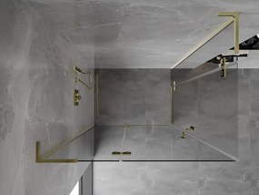 Mexen Mist-H L Duo, 2-krídlový sprchový kút 115 x 95 cm, číre sklo, zlatý lesklý profil, 8A5L-115L-095P-50-00