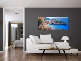 Obraz - Pláž Navagio, Grécko (120x50 cm)