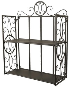 Čierna kovová nástenná polička - 41 * 18 * 53 cm