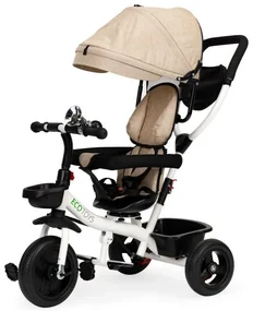 Béžová trojkolka s otočným sedadlom 360°, Ecotoys