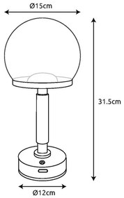 Globo 21034CH - LED Nab. dot. stol. lampa HAKU LED/2,5W/5V 2700/4000/6500K rose
