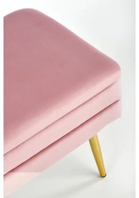 Lavica s úložným priestorom VELVA 37x78 cm ružová/zlatá