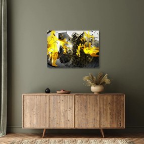 Sklenený obraz - Futbal vo veľkomeste (70x50 cm)