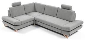 Rozkladacia rohová čalúnená sedacia súprava AVESTA s úložným priestorom do L, ľavé prevedenie, sivá