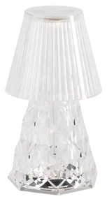 Stolná lampa priehľadné sklo vrátane LED nabíjateľná IP44 - Lola 20 Lux
