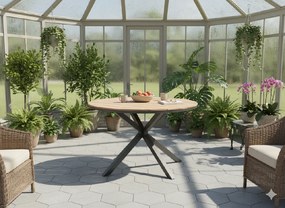 CH Okrúhly hliníkový stôl Polywood- tmavosivá