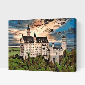 Gario Maľovanie podľa čísel Zámok Neuschwanstein Rozmery: 50 x 40 cm, Rámovanie: S vnútorným rámom