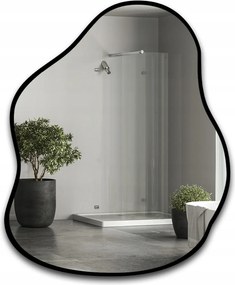 Zrkadlo v čiernom ráme Stone 150x193, organická škvrna