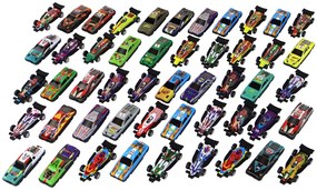 LEAN TOYS Sada pružinových viacfarebných áut – 50 kusov