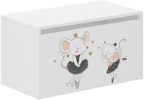 Detský úložný box s motívom myšky – 40 × 40 × 69 cm