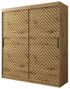 Moderná posuvná skriňa Ratintu 1 180 cm, zásuvka: nie, Farby: čierna / dub artisan + čierna