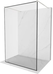 Mexen Kioto, sprchová zástena Walk-In 110 x 200 cm, 8mm sklo čierny vzor, brúsená oceľ profil,  800-110-002-97-70