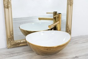 Rea Sofia umývadlo, 41 x 35 cm, biela / zlatá, REA-U0456