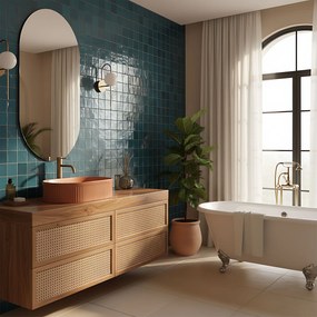 Rea Vanda, umývadlo na dosku 490x310x130 mm, oranžová matná, REA-U6377