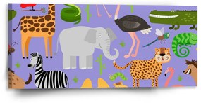 Sablio Obraz Animované safari - 110x50 cm