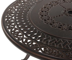 Okrúhly záhradný stôl s grilom ⌀ 105 cm hnedý MANFRIA Beliani
