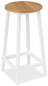 Barová stolička FLINT dub / biele nohy