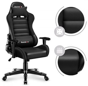 Ergonomické čierne herné kreslo pre teenegerov