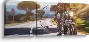 Obraz - Motorkár (s hodinami) (90x30 cm)