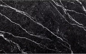 AKCE Čierny jedálenský stôl RAMOD 100x60 cm, mramorový dekor II. akosť