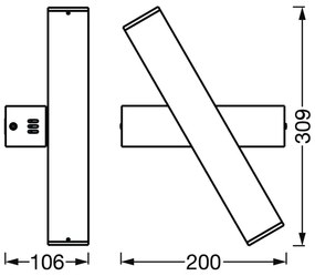 Ledvance - LED Stmievateľné nástenné svietidlo SMART+ CROSS 2xLED/6W/230V Wi-Fi