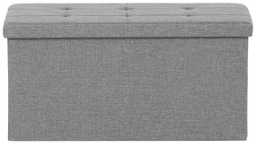 Taburet s úložným priestorom, sivá, 76 x 37 x 37 cm