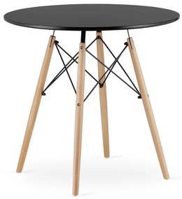 Dekorstudio Okrúhly jedálenský stôl 80cm - čierny