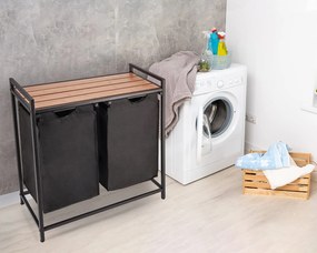 Dekorstudio Kôš na pranie dvojkomorový - čierny