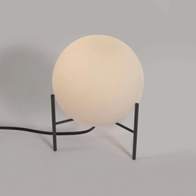 Bielo-čierna stolová lampa so skleneným tienidlom (výška 22 cm) Seina - Kave Home