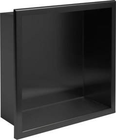 Rea Rea, oceľová kúpeľňová polička 30x30 cm, čierna matná, REA-05603