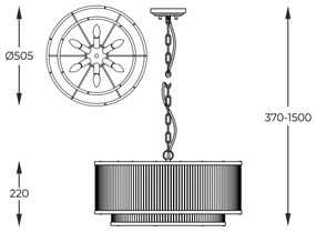 Zuma Line P0528-06H-V6AC - Luster na reťazi SERGIO 6xE14/60W/230V zlatá