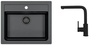 SET ALVEUS ATROX 30 / 91 BLACK ADDITION jednoduchý sifon + BATERIE Zeos-P black addition