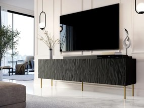 TV stolek Jungle 190 cm černý/zlatý