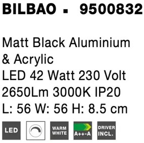 LED stropné svietidlo Bilbao 56 čierne